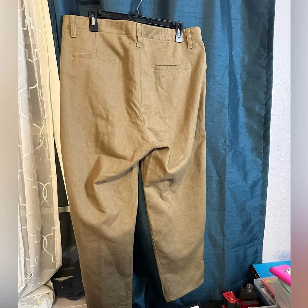 Zara Men's Khaki Casual Pants - Classic Straight Fit 34x34